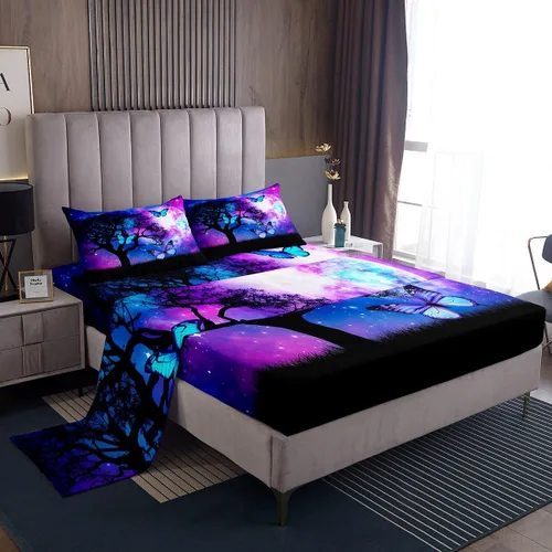 Miniatura 25 de Erosebridal Ropa de cama de 3 piezas de rosa roja, tamaño individual, sábana bajera y sábana encimera para mujeres y niñas, estampado de momentos