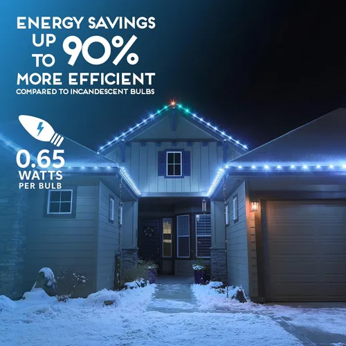 Miniatura 6 de Iluminación para fiestas. Repuesto de foco para luces de navidad de LED facetado C9 para tomas E17, nivel comercial con ahorro de energía. Focos