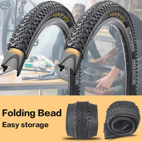 Miniatura 7 de 24 X 1.95 Inch Folding Bike Tires with 3mm Anti Puncture Proof Protection for Mountain Bicycles 2 Neumáticos 2 Tubos