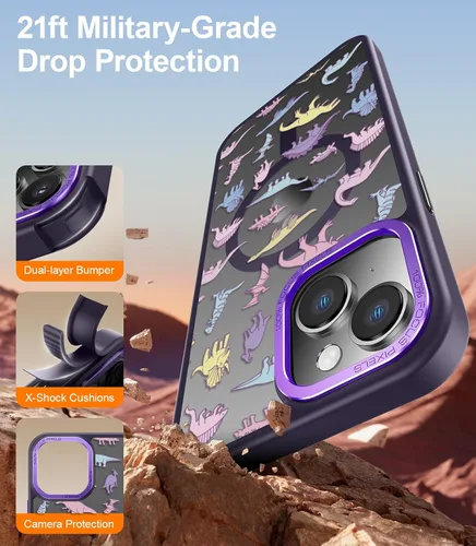 Miniatura 174 de Goodon para iPhone 15 Pro Max con protector de pantalla de privacidad, compatible con Magsafe, funda translúcida mate a prueba de golpes - Linda