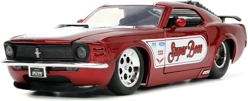 Jada Big Time Muscle 1:24 1970 Ford Mustang Boss 429 - Auto fundido a presión, color rojo caramelo, juguetes para niños y adultos