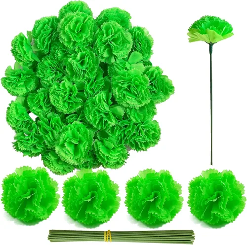 Miniatura 9 de Cabezas de flores de caléndula a granel, 50 unidades, flores artificiales de caléndula de seda para decoración del hogar, Diwali, corona