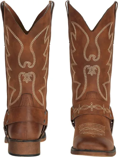 Miniatura 2 de SheSole Botas vaqueras con punta cuadrada para mujer, estilo vaquero, pantorrilla ancha, zapatos occidentales a la moda