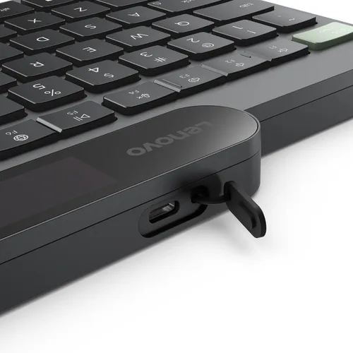Miniatura 14 de Lenovo 800 Teclado Bluetooth Autocargable, Utiliza Luz Ambiental para la Carga, Bluetooth 5.1, Soporta 3 Dispositivos, Sin Batería, Inalámbrico, Gris