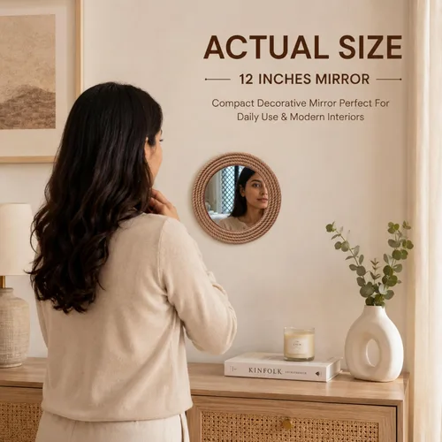 Miniatura 8 de Nagina International Decoración de pared náutica prémium hecha a mano con cuerda de espejo acentuado Regalos y coleccionables de decoración