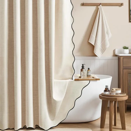 Miniatura 22 de BTTN Lino Crema Festoneado 36x72