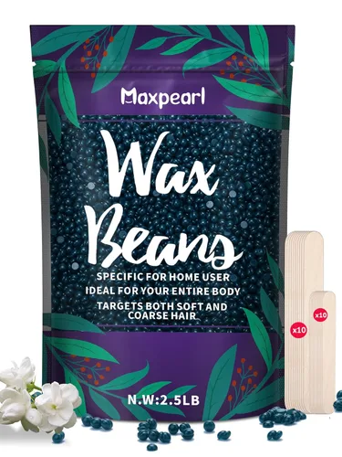 Maxpearl - Perlas de cera dura para depilación, bolsa de recarga de 1.13 kg de cera dura para bikini brasileño, cara, cejas, axilas, brazos, pecho,