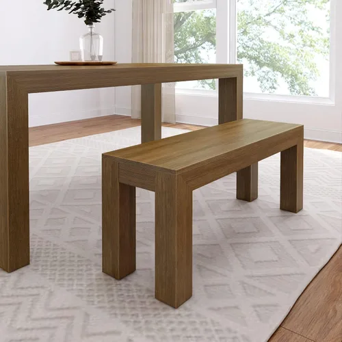 Miniatura 10 de Plank+Beam Mesa de comedor de 48 pulgadas, mesa de cocina de madera maciza de 48 pulgadas, mesa de comedor rectangular para comedor, oficina