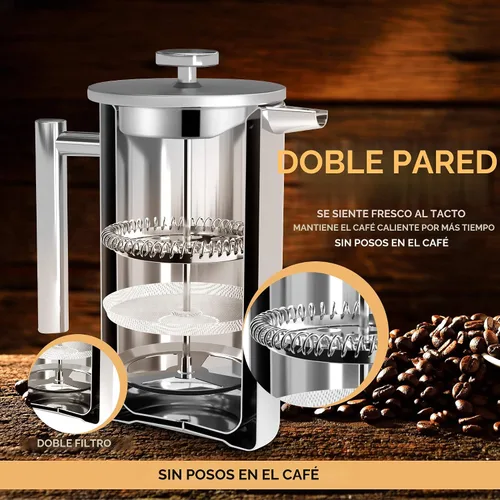 Miniatura 7 de Cafetera francesa - para café espresso y té - por Utopia Kitchen, Acero inoxidable Plateado