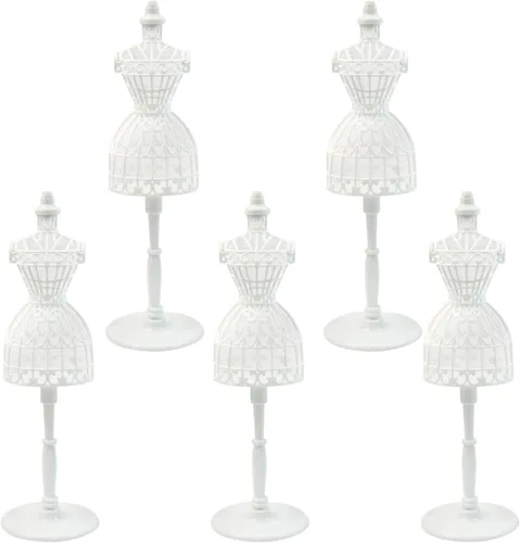AUEAR, Paquete de 5 formas de vestido, vestido de tela, maniquí de plástico, soporte de soporte para modelo, accesorios para vestidos