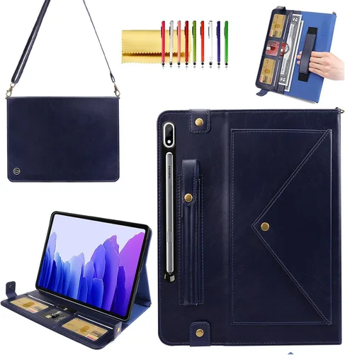 Miniatura 77 de Bolso Funda para Samsung Galaxy Tab S10 FE/S9 FE 10.9"/S9/S8/S7 11", Techcircle Folio con Soporte Cruzado, Billetera con Ranura para Lápiz S Pen