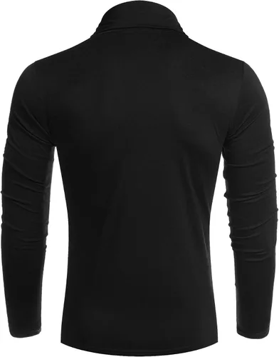 Miniatura 5 de COOFANDY Camisetas casuales de cuello alto para hombre, ligeras, básicas, de algodón