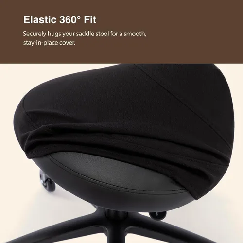Miniatura 3 de Funda para taburete de sillín, funda de asiento de tela jacquard, resistente a las arrugas, elástica, lavable, a prueba de polvo, no es universal