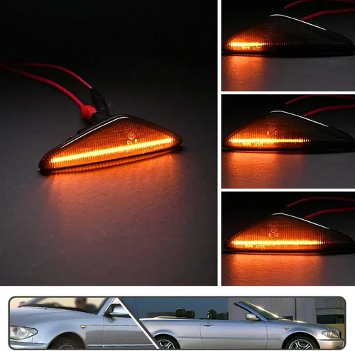 Miniatura 2 de 2 piezas de luces de señalización laterales LED intermitentes dinámicas ámbar para BMW Serie 3 E46 Coupé Convertible LCI 323Ci 325Ci 328Ci 330Ci