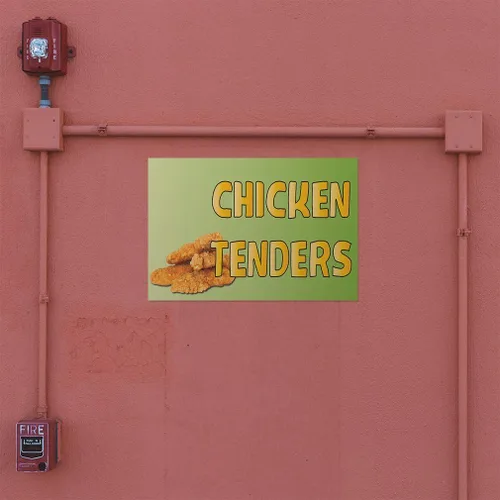 Miniatura 3 de Pegatinas de varios tamaños Chicken Tenders A Publicidad Impresión Industrial Vinilo Señal de Seguridad Etiqueta Restaurante y Alimentos 7x5 pulgadas