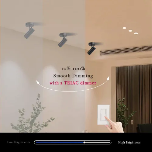 Miniatura 4 de Foco de techo LED regulable de ángulo ajustable montado en empotrado, luz direccional de aluminio para interiores de 4.72 pulgadas, luz monopoint