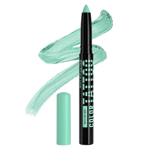 MAYBELLINE Color Tattoo Longwear - Sombra de ojos multiusos Stix, maquillaje de ojos, I am Giving (Verde azulado claro mate)