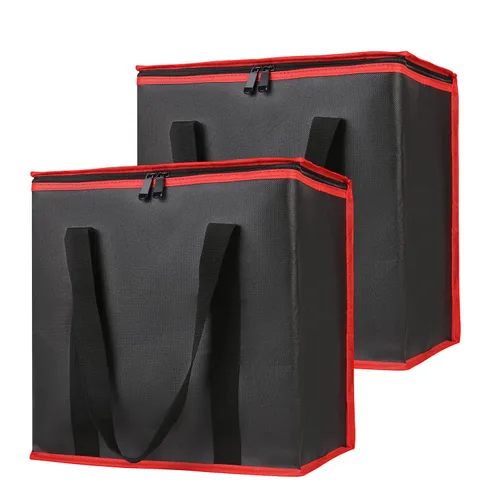 Miniatura 14 de Bodaon Paquete de 3 bolsas aisladas para entrega de alimentos para comidas calientes y frías, bolsas enfriadoras XXL, bolsa aislante para catering