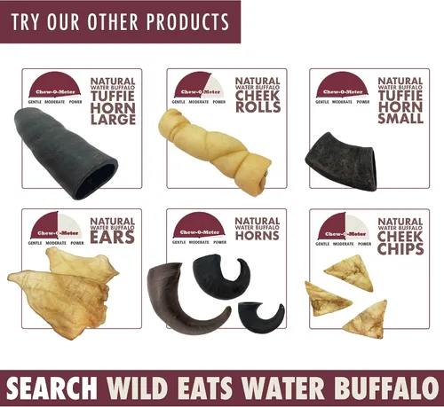 Miniatura 5 de Wild Eats Cuerno de búfalo de agua para perros sin ocultar huesos y masticables