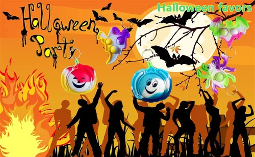 Miniatura 3 de Paquete de 30 llaveros a granel para Halloween, fantasma, calabaza, araña, murciélago, burbujas, mini llavero, recuerdos de fiesta de Halloween