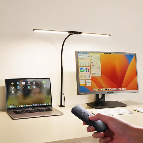 Miniatura 8 de Lámpara de escritorio LED FAPEMIH para oficina y hogar, luz de escritorio ajustable y flexible para el cuidado de los ojos con 5 modos y 10 ajustes