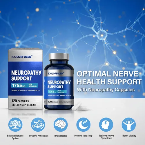 Miniatura 8 de icolorfuled Suplementos de neuropatía, salvador de nervios para neuropatía con 600 mg de ácido alfa lipoico y vitaminas B, fortalecen los nervios