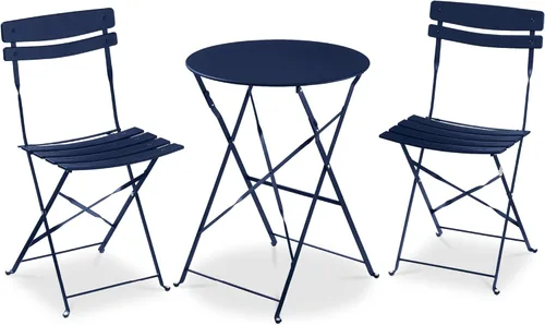 Miniatura 18 de Best Choice Products Juego de 3 piezas de bistró, diseño plegable que ahorra espacio, acero sólido, juego de muebles de patio al aire libre con 2
