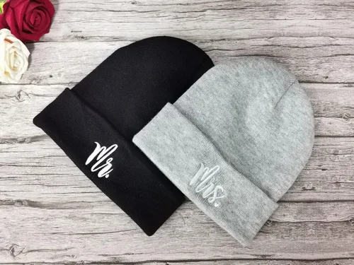 Miniatura 2 de Hepandy Gorros de punto Mr and Mrs para hombre y mujer