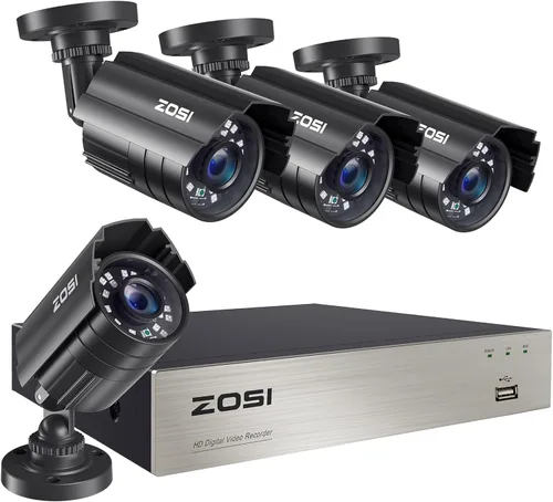 ZOSI - Sistema de cámara de seguridad para el hogar de 8 canales 3K Lite para interiores y exteriores, detección AI de personas/vehículos, visión