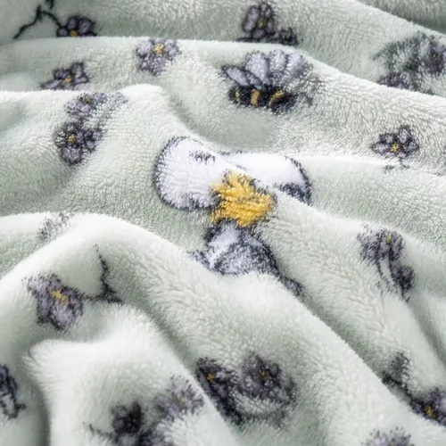 Miniatura 5 de Manta de lana Berkshire Blanket Peanuts® VelvetLoft® Caracteres lindos de Snoopy, manta de felpa de Peanuts Snoopy y Woodstock con nuevas flores