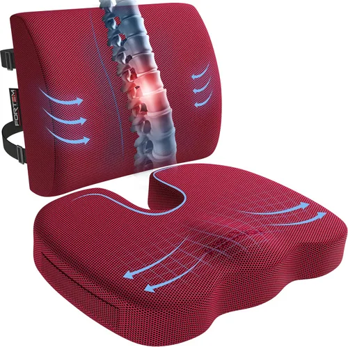 Miniatura 13 de FORTEM Cojín para Silla de Oficina, Cojín para Silla de Oficina, Almohada de Apoyo Lumbar para Silla de Oficina, Espuma Viscoelástica para Aliviar