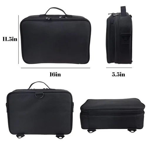 Miniatura 7 de Estuche de viaje para maquillaje, organizador de cosméticos, bolsa de almacenamiento portátil para artistas, con divisores ajustables