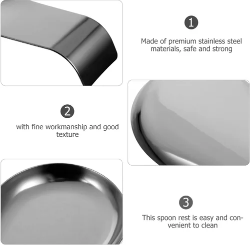 Miniatura 8 de Zerodeko Soporte para cucharas de acero inoxidable, soporte para cuchara, olla caliente, espátula, tenedor, cucharón, vajilla, 2 piezas