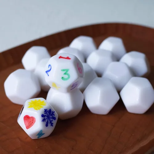 Miniatura 2 de 15 dados blancos D12 de 0.984 in para juegos de mesa, enseñanza y bricolaje (paquete de 2)
