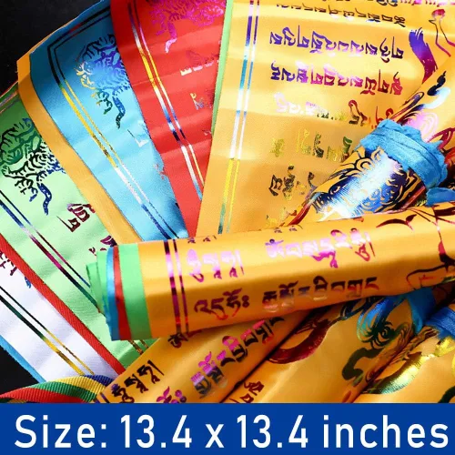 Miniatura 2 de Banderas de oración tibetanas, 20 unidades, banderas de oración budista para exteriores, 13.4 x 13.4 pulgadas, banderas de oración grandes