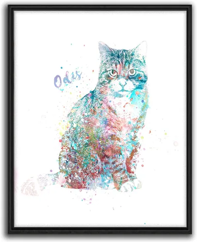 Miniatura 30 de Personal-Prints Regalo de arte personalizado para pared de perro, impresión artística moderna personalizada única de estilo acuarela La raza