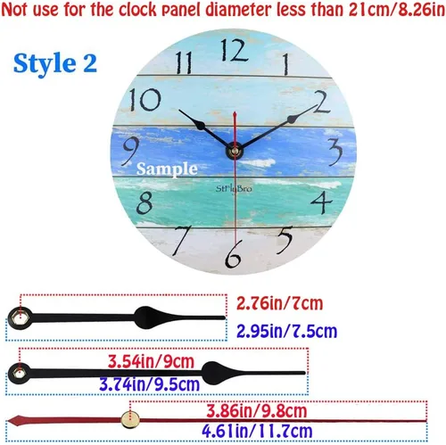Miniatura 4 de Mecanismo de movimiento de reloj de pared de cuarzo sin tictac para manualidades, piezas de reparación con 3 pares diferentes de manecillas