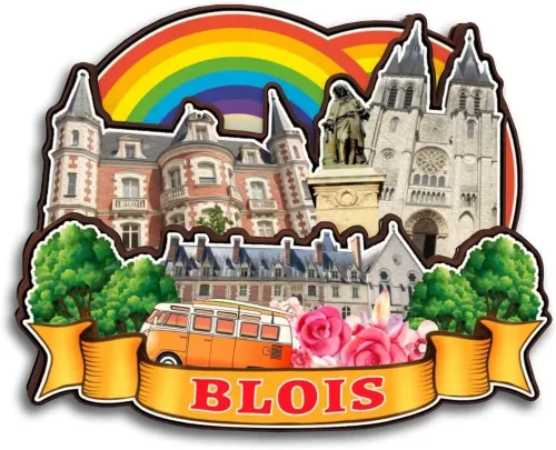 Miniatura 13 de Blois Centre-Val de Loire Francia - Imán de madera para nevera, colección 3D, hecho a mano, viajes, ciudad, recuerdos, nevera, regalo