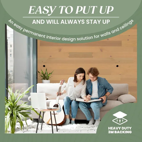 Miniatura 3 de Timberchic Tablones de pared de madera de pino – Aplicación simple de revestimiento de pared de despegar y pegar para decoración de paredes