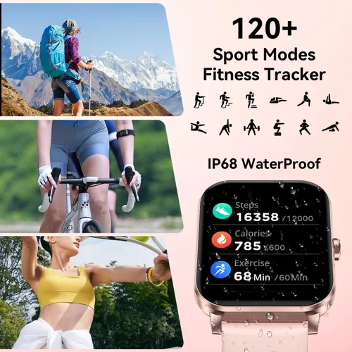 Miniatura 3 de Reloj inteligente, reloj inteligente de 1.85 pulgadas para hombres y mujeres (respuesta/hacer llamadas), frecuencia cardíaca, monitor de sueño