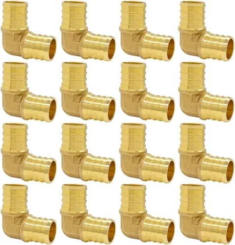 Miniatura 8 de Hooshing 9 unids 1/2 pulgada PEX 90 grados codo de latón sólido púas engarzado accesorios para trabajos de fontanería de tubería PEX