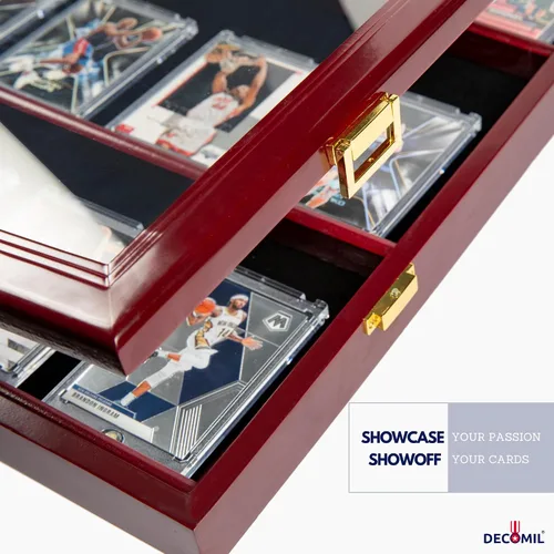 Miniatura 6 de DECOMIL Estuche de exhibición de tarjetas deportivas graduadas, pantalla de tarjetas de béisbol comerciales, exhibición de tarjetas de fútbol