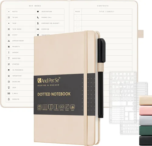 Miniatura 13 de &And Per Se Juego de diario y bolígrafo forrados (3 paquetes), cuaderno de tapa dura de cuero A5 con bolígrafo y juego de papelería, 160 páginas