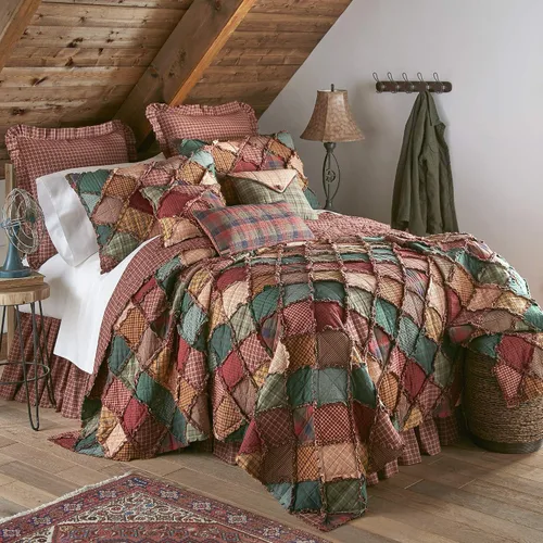 Miniatura 3 de Donna Sharp Colcha de algodón individual – Colcha Campfire Lodge con piezas y patrón de retazos – Lavable a máquina – 70 x 92 pulgadas