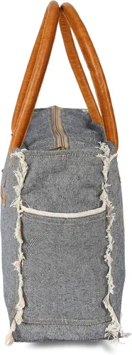 Miniatura 5 de KPL Sel De Mer Upcycled Canvas and leather Hand Bag Cowhide Tote Bag shopping bag carry on leather bag
