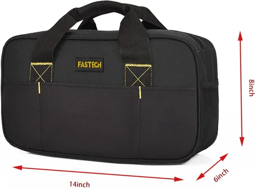 Miniatura 3 de FASTECH Bolsa de herramientas resistente de 14 pulgadas, bolsa de herramientas de boca ancha, bolsa organizadora de herramientas impermeable, bolsa
