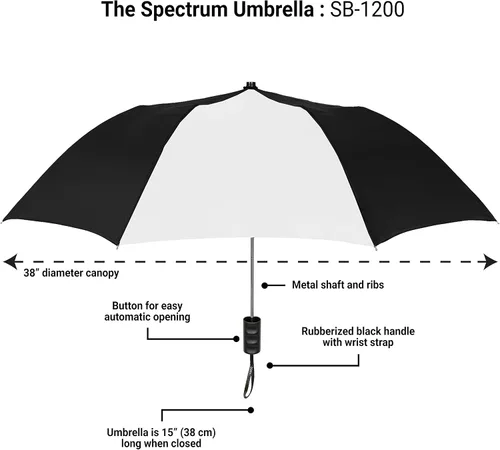 Miniatura 23 de STROMBERGBRAND UMBRELLAS The Spectrum Popular Style - Paraguas de viaje compacto de 42 pulgadas para lluvia, viento y sol, resistente y ligero