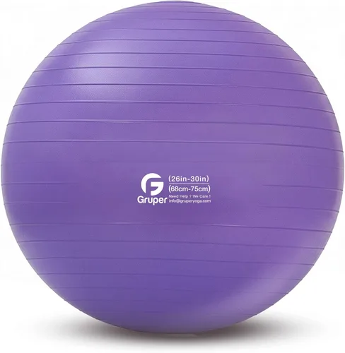 Miniatura 12 de Gruper Pelota de yoga y pilates, pelota de gimnasio de 4 tamaños para fitness, yoga, entrenamiento, embarazo y terapia física, bomba rápida
