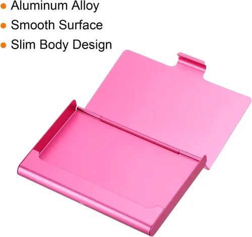 Miniatura 4 de Patikil Titular de la tarjeta de visita, caja de la tarjeta de metal de aluminio, titular profesional de la tarjeta de bolsillo para el nombre y Rosa