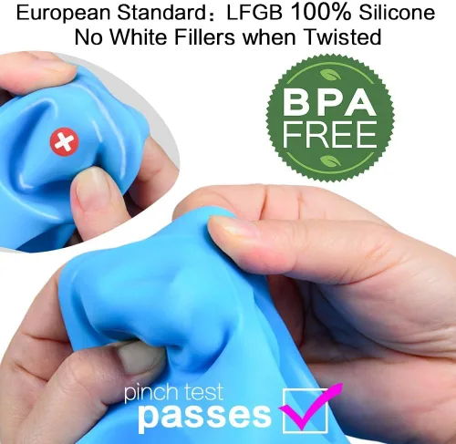 Miniatura 4 de CAKETIME Molde de silicona para magdalenas - Molde para magdalenas, molde mini para pan de silicona, moldes de silicona para hornear de grado Azul